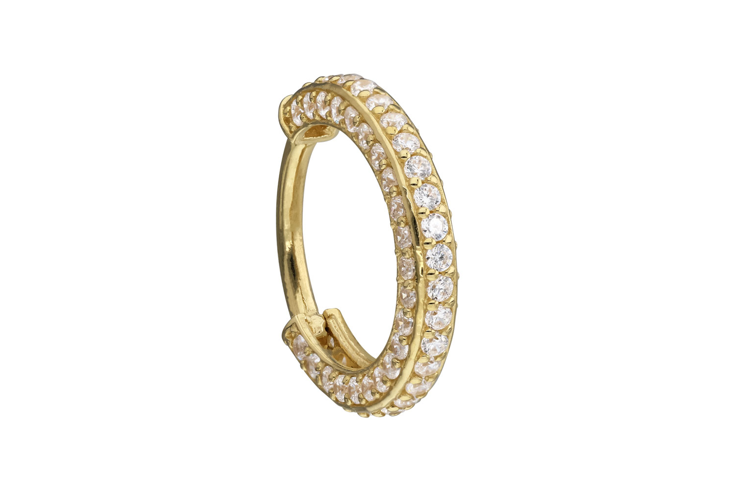 18 Karat Gold Segmentring Clicker Piercing MOISSANIT-RAND